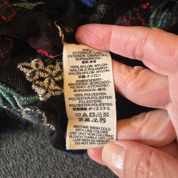 Anthropologie Maeve Meadows Sheer Floral Embroidered Top, Sz L - Picture 7 of 11